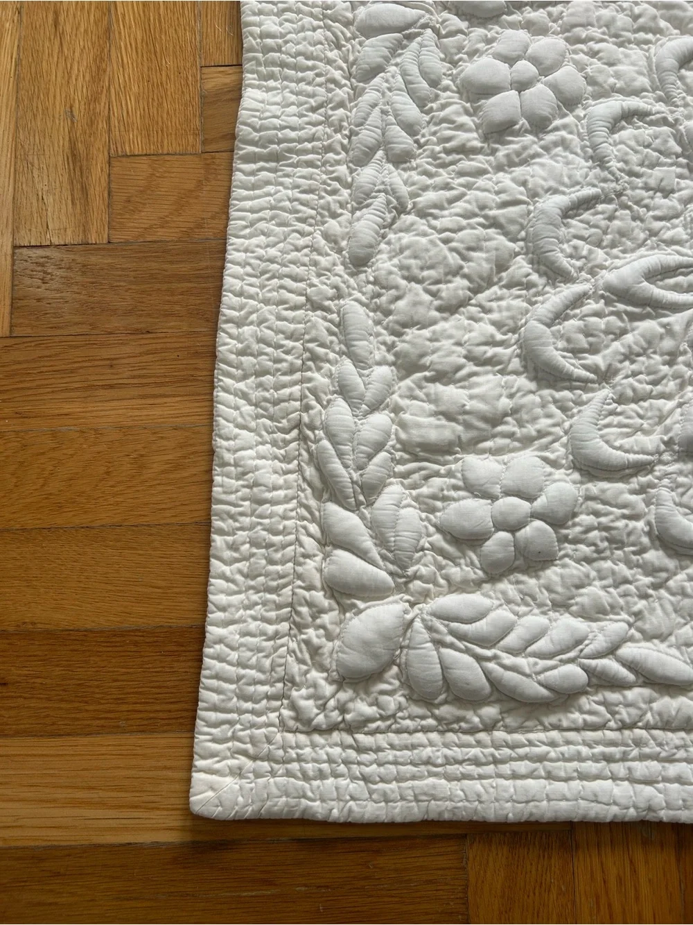 Creamy white Quilted Floral Pillow Shams - Elegant Home Bedding